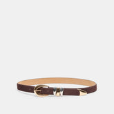 MIXED METAL BUCKLE BELT MAHOGANY