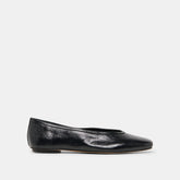 CARET BALLET FLATS BLACK LEATHER