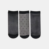 3 PACK DITSY DOT SHEER ANKLET SOCKS BLACK