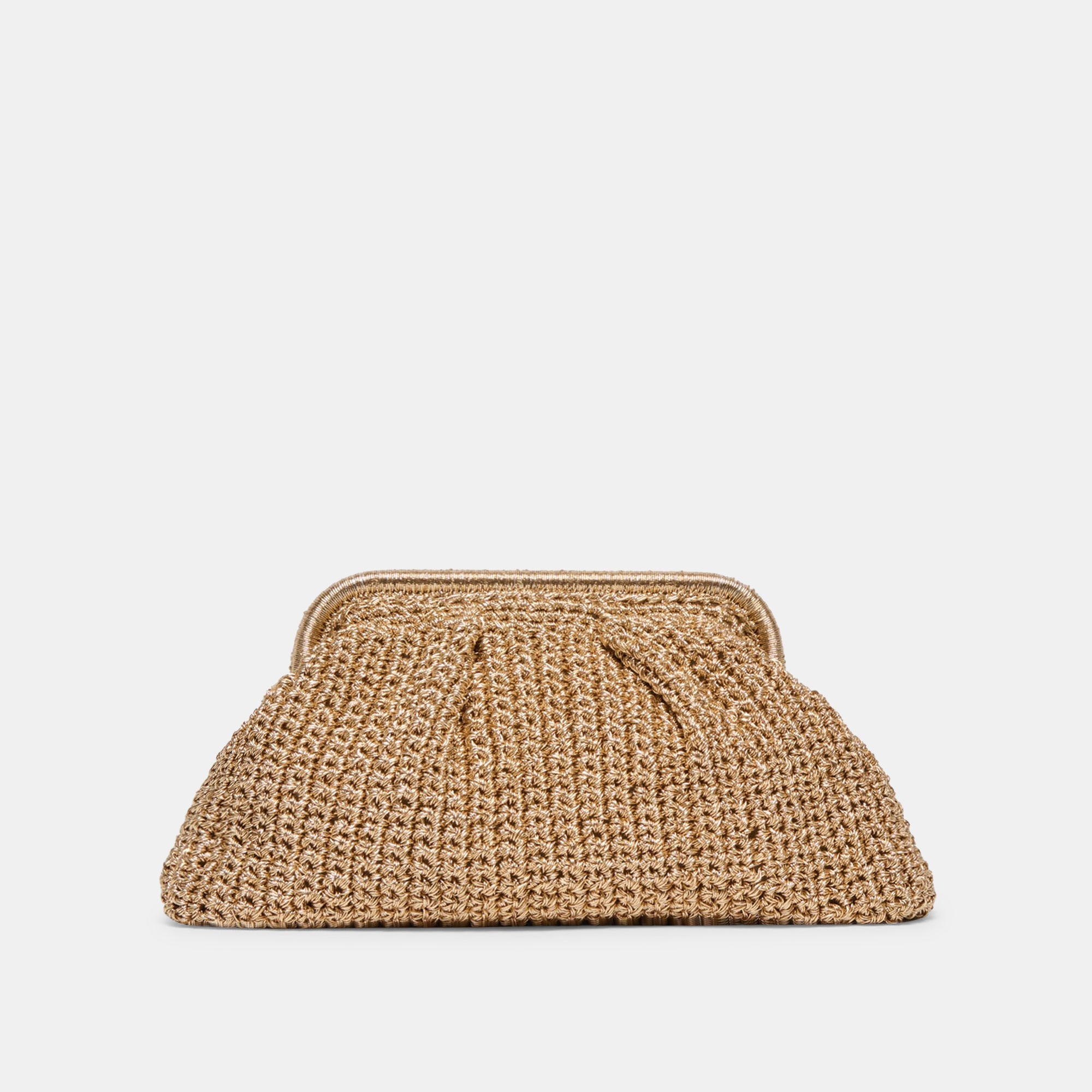 IONE CLUTCH GOLD CROCHET
