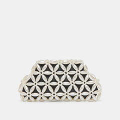 MARLOW CLUTCH BLACK SATIN PEARL