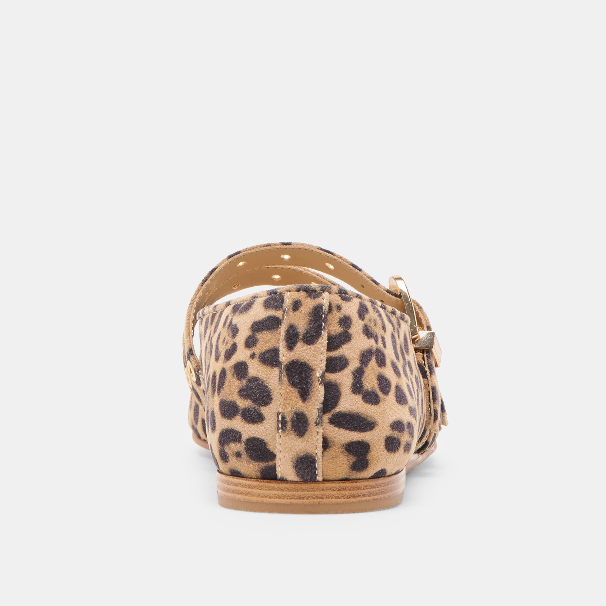 BAYLEE GROMMET BALLET FLATS DK LEOPARD PRINTED SUEDE