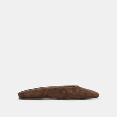 EILA FLATS DK BROWN SUEDE
