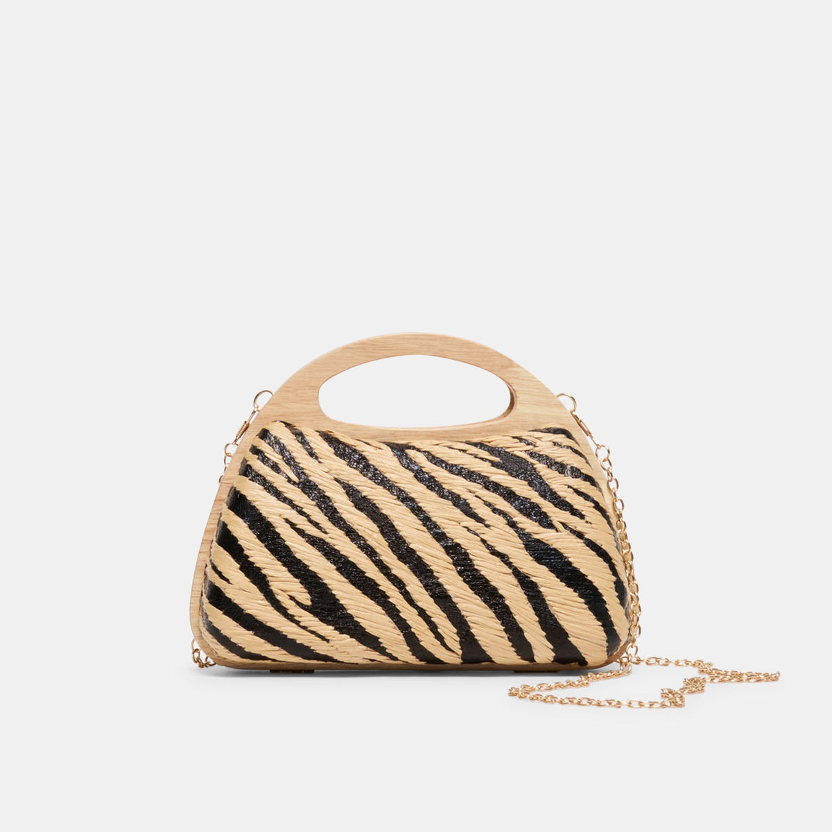 MAELIE HANDBAG BLACK NATURAL ZEBRA RAFFIA
