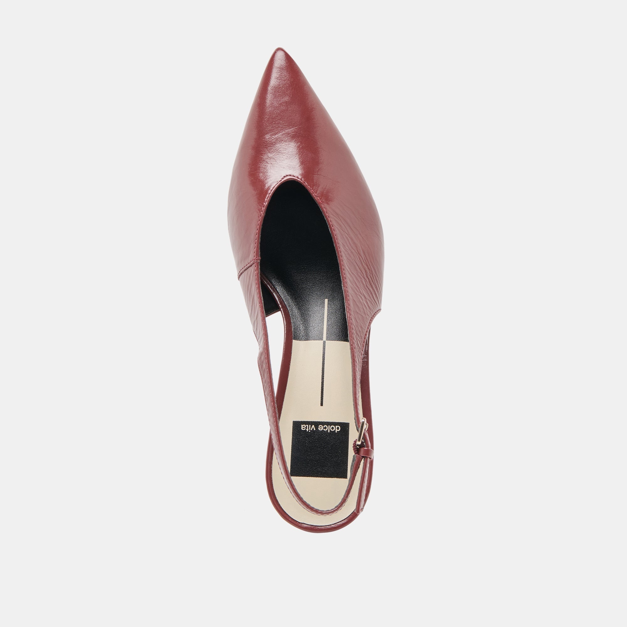 ALENNA HEELS OXBLOOD CRINKLE PATENT