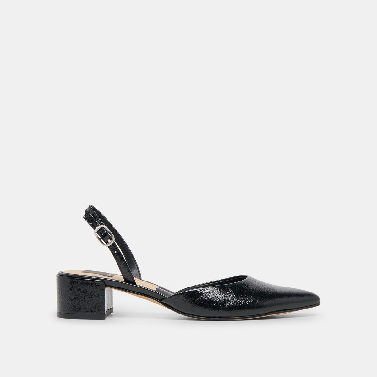 CAREL WIDE HEELS MIDNIGHT CRINKLE PATENT LEATHER