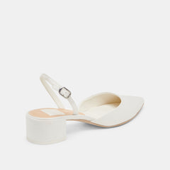 CAREL WIDE HEELS TRUE WHITE SATIN