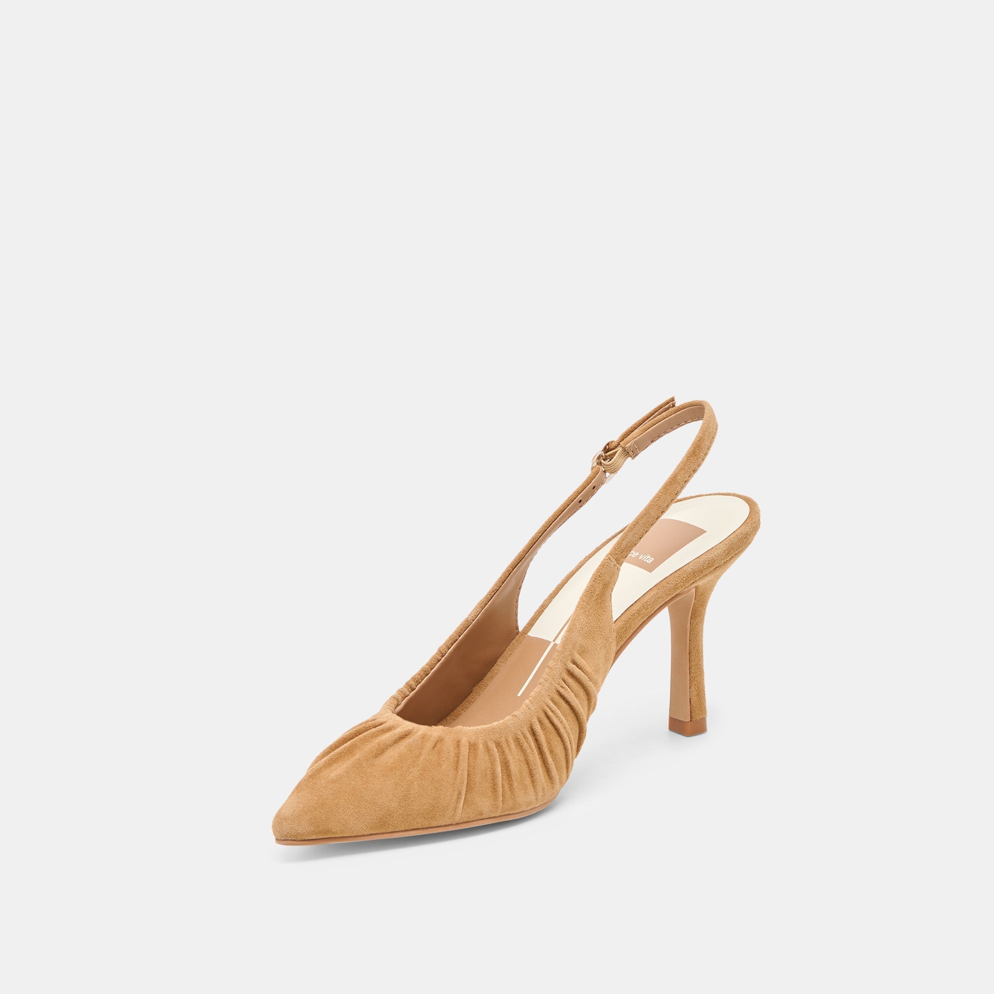 KEIRA HEELS LT BROWN SUEDE
