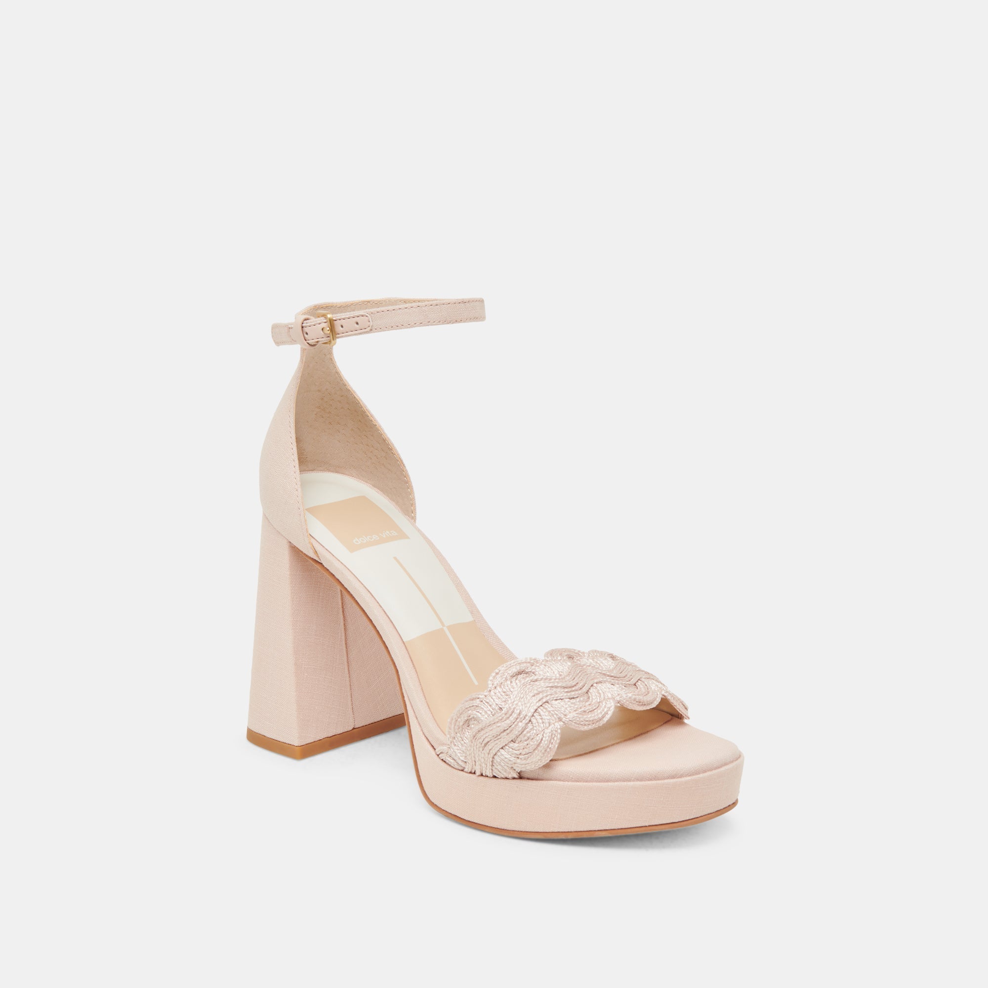 PELTIN HEELS LIGHT PINK WOVEN RAFFIA