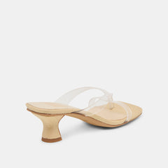BREVEL VINYL WIDE HEELS CRYSTAL JELLY