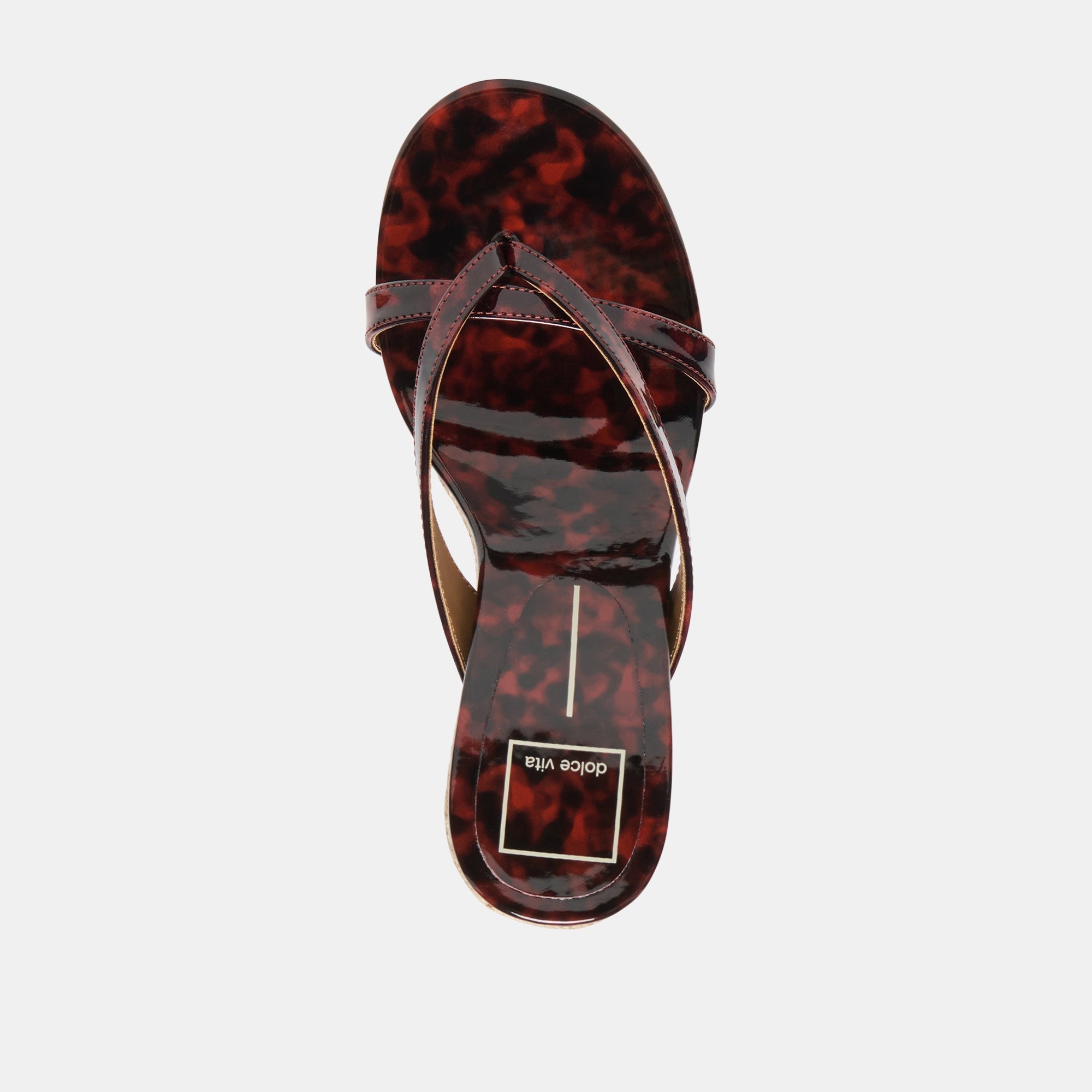 HELAN ESPADRILLE WEDGES TORTOISE PATENT LEATHER