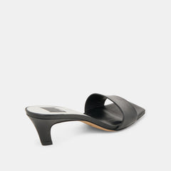 REXA WIDE HEELS BLACK LEATHER