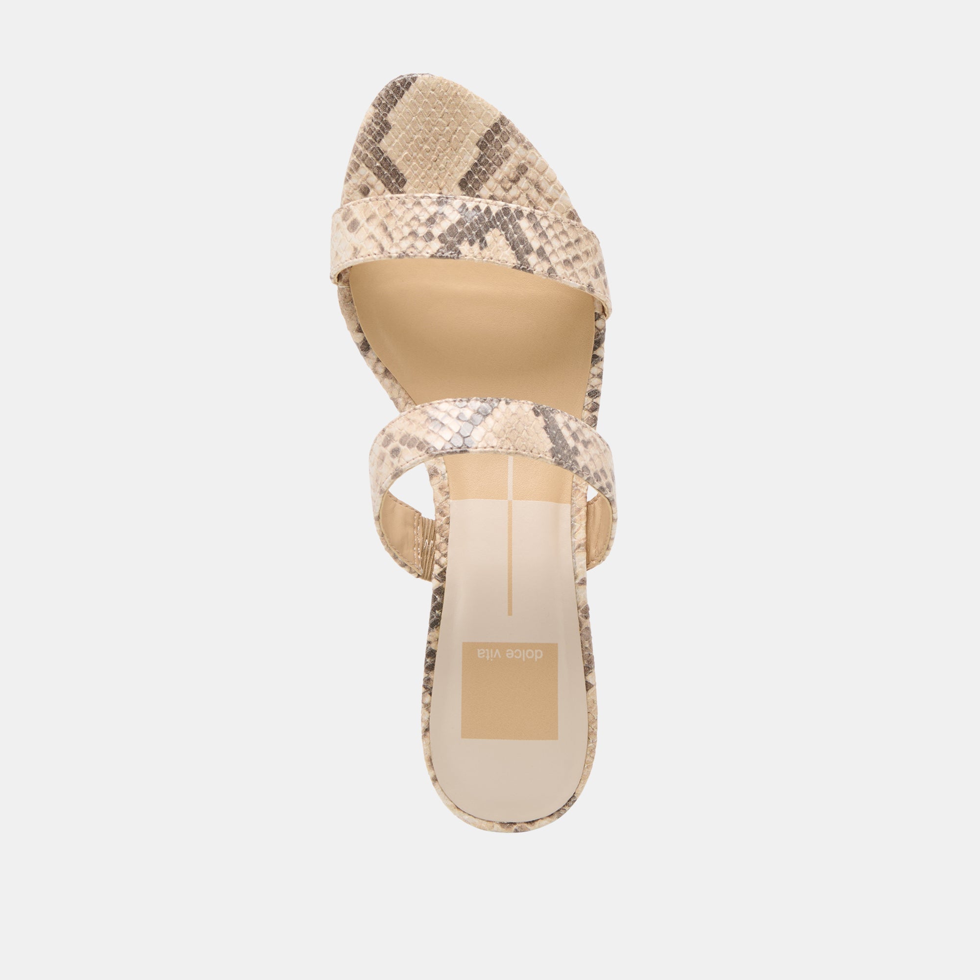 KAMILE SANDALS NATURAL SNAKE EMBOSSED LEATHER