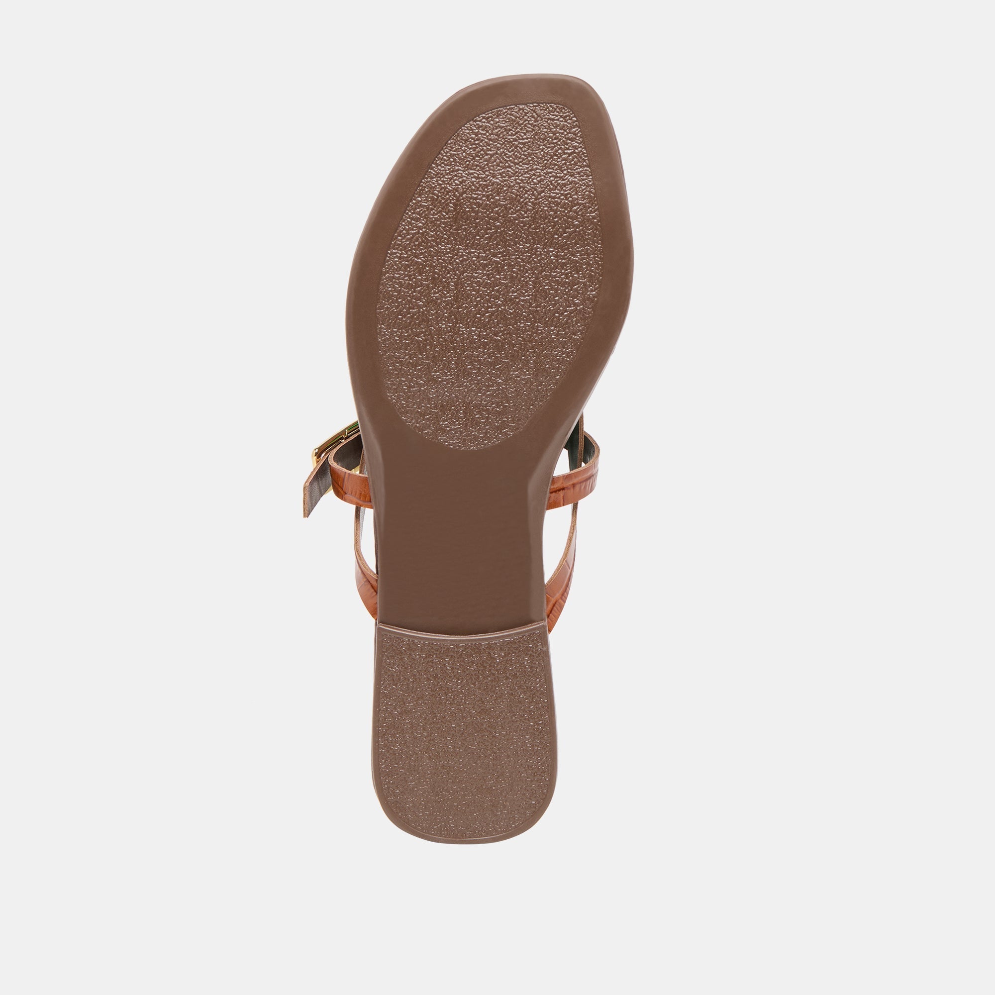 PIERS SANDALS COGNAC CROCO EMBOSSED LEATHER