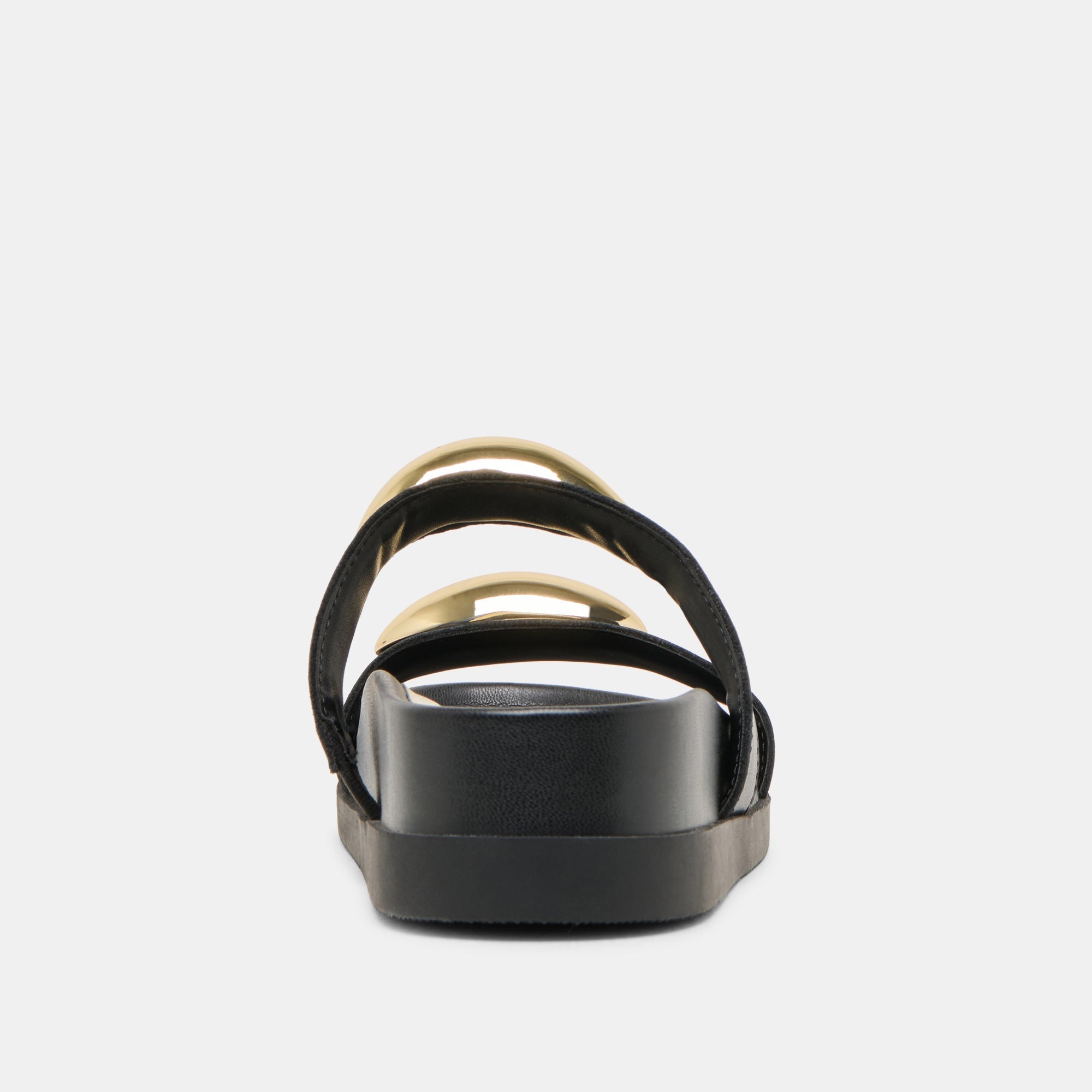 SATINE SANDALS BLACK LEATHER