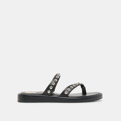 AMARY STUD SANDALS BLACK LEATHER